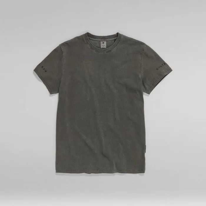 TShirts and Polos Men GStar RAW Pigment Dye TShirt Dark Black Garment Dyed