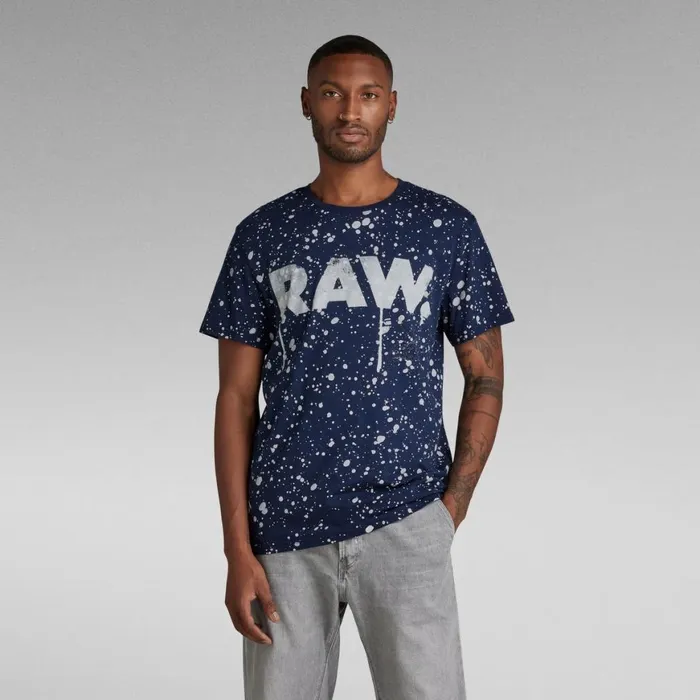 TShirts and Polos Men GStar RAW Raw Splatter TShirt Sartho Blue Splatter Spots TShirts and Polos Men GStar RAW Raw Splatter TShirt Sartho Blue Splatter Spots