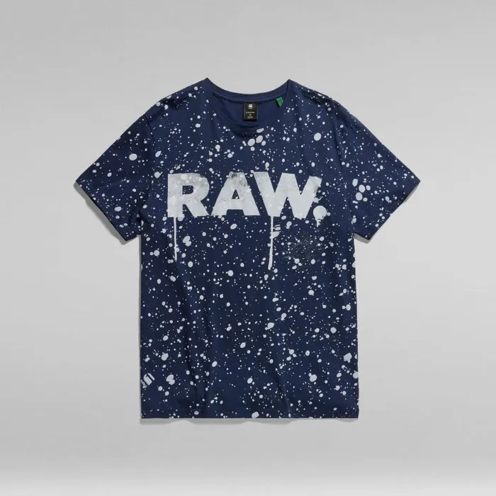 TShirts and Polos Men GStar RAW Raw Splatter TShirt Sartho Blue Splatter Spots