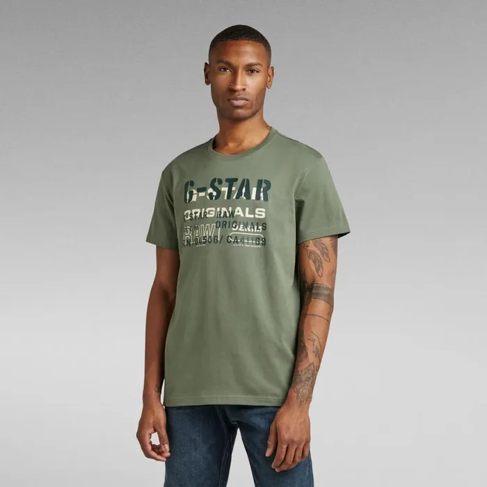 TShirts and Polos Men GStar RAW Stencil Originals TShirt Light Hunter
