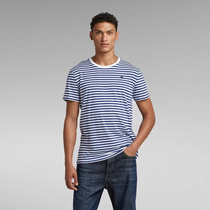 TShirts and Polos Men GStar RAW Stripe TShirt Whiteballpen Blue Stripe