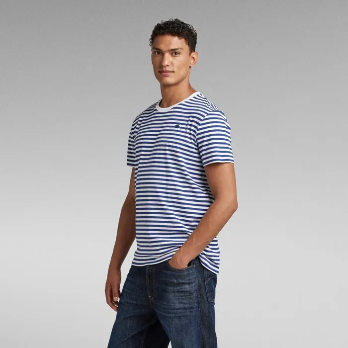 TShirts and Polos Men GStar RAW Stripe TShirt Whiteballpen Blue Stripe