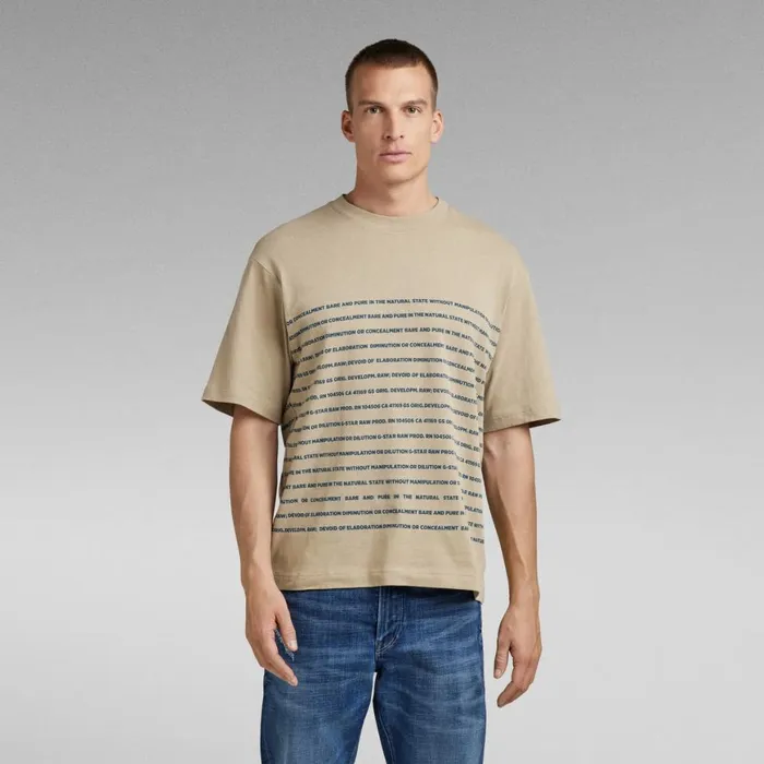 TShirts and Polos Men GStar RAW Text Stripe Boxy TShirt Tree House