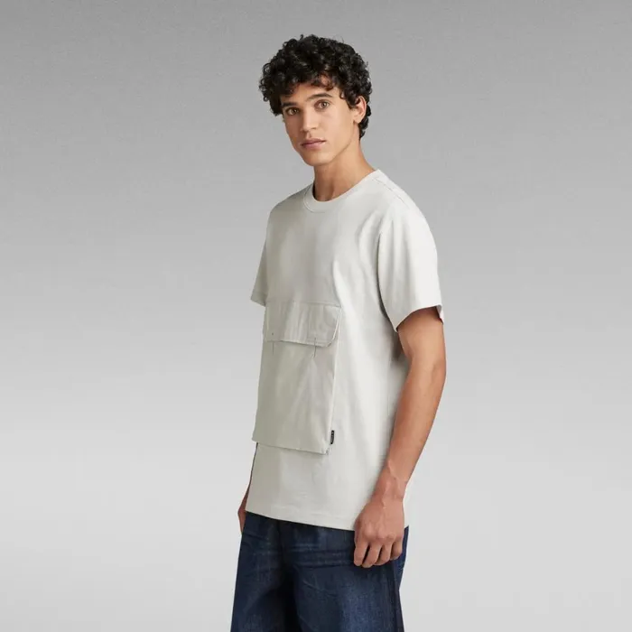 TShirts and Polos Men GStar RAW Utility Pocket Tape TShirt Cool Grey