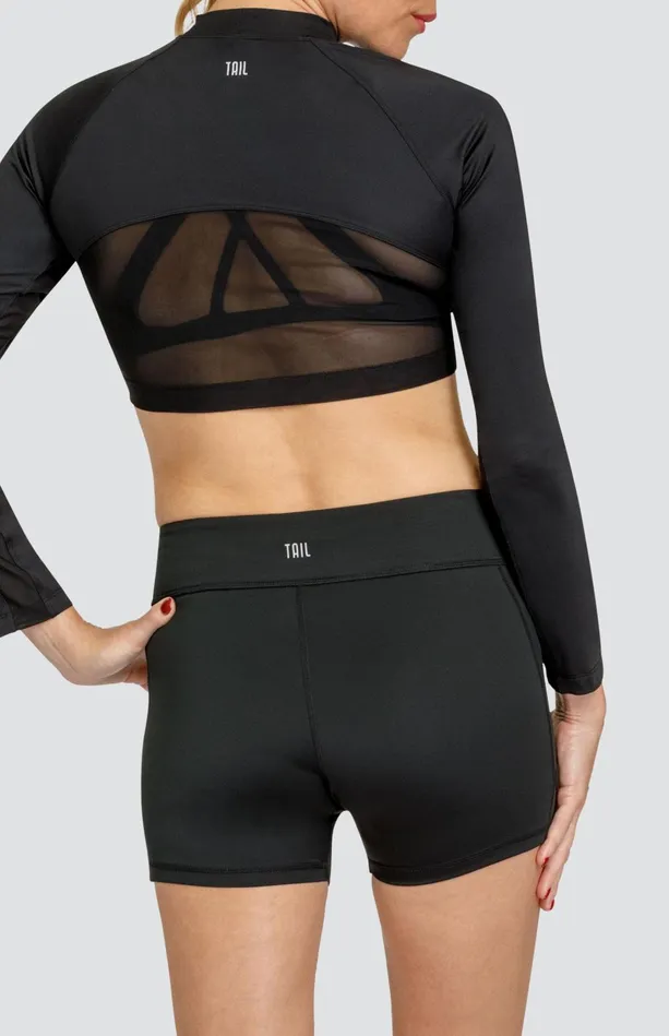 Tail Activewear Edie Layering Top 8211 Onyx Black Women Long Sleeve