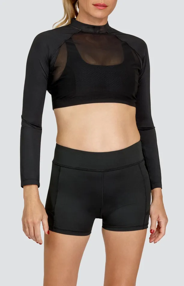 Tail Activewear Edie Layering Top 8211 Onyx Black Women Long Sleeve