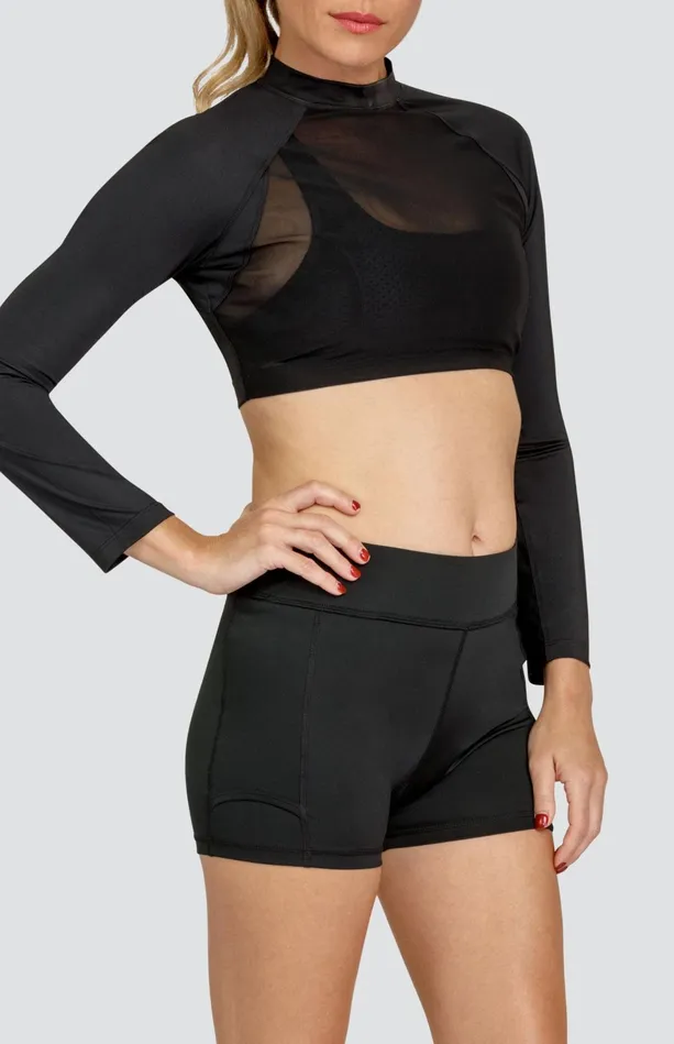 Tail Activewear Edie Layering Top 8211 Onyx Black Women Long Sleeve