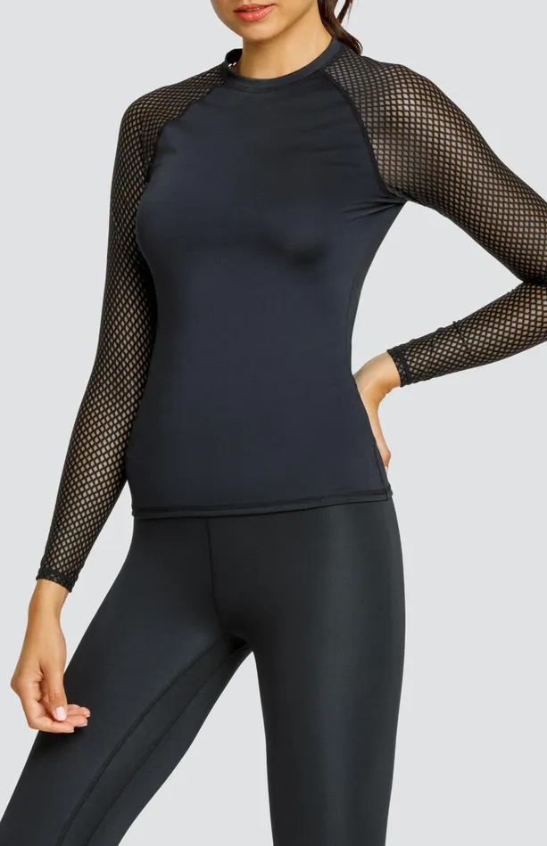 Tail Activewear Etta Top 8211 Onyx Black Women Long Sleeve