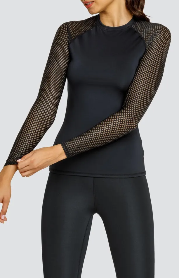Tail Activewear Etta Top 8211 Onyx Black Women Long Sleeve
