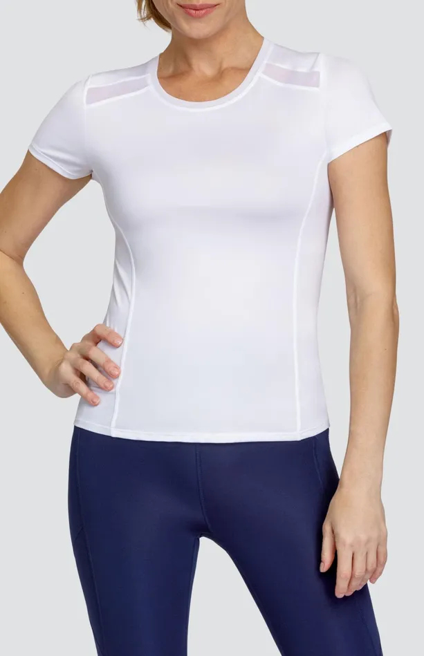 Tail Activewear Lorenia Top 8211 Chalk White Women Short Sleeve