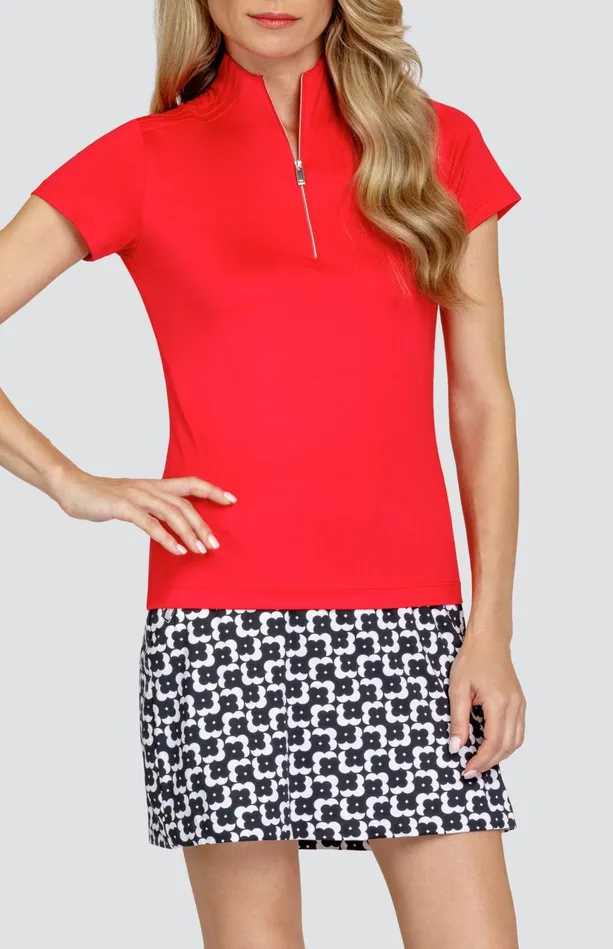Tail Activewear Nivah Top 8211 Red Velvet Women Short Sleeve