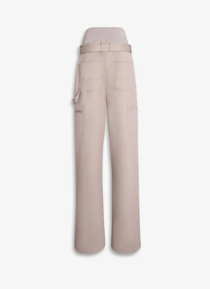 TAN CARGO TROUSERS WITH KNIT BAND Women Alaa Pants and Shorts