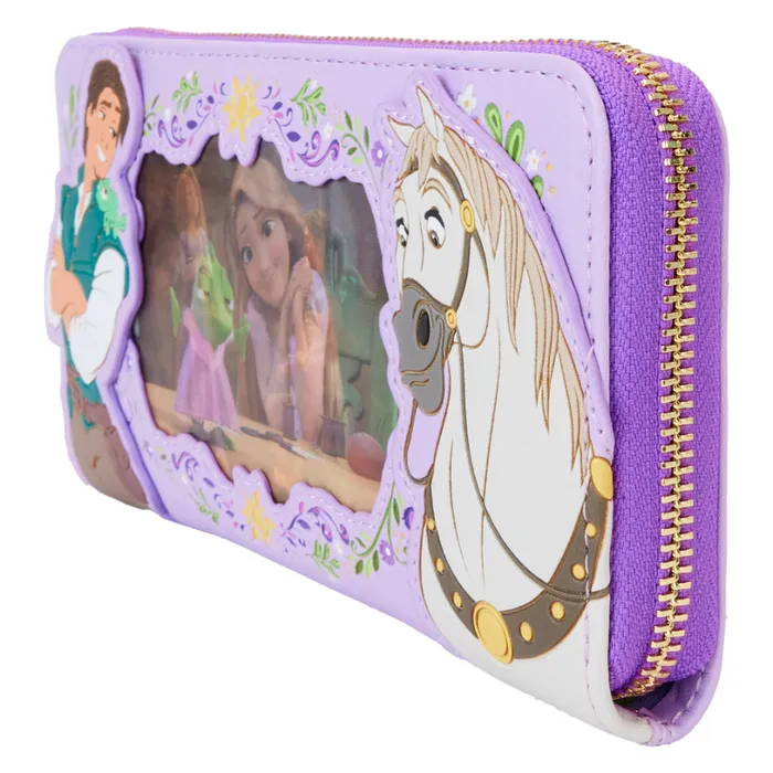 Tangled Rapunzel Princess Series Lenticular Zip Around Wristlet Wallet Unisex Loungefly Bags and Wallets