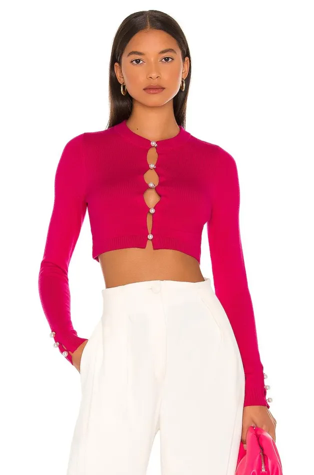 Tara Micro Cardigan Hot Pink Women Lovers and Friends Sweaters and Knits
