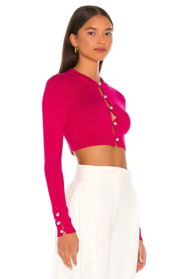 Tara Micro Cardigan Hot Pink Women Lovers and Friends Sweaters and Knits