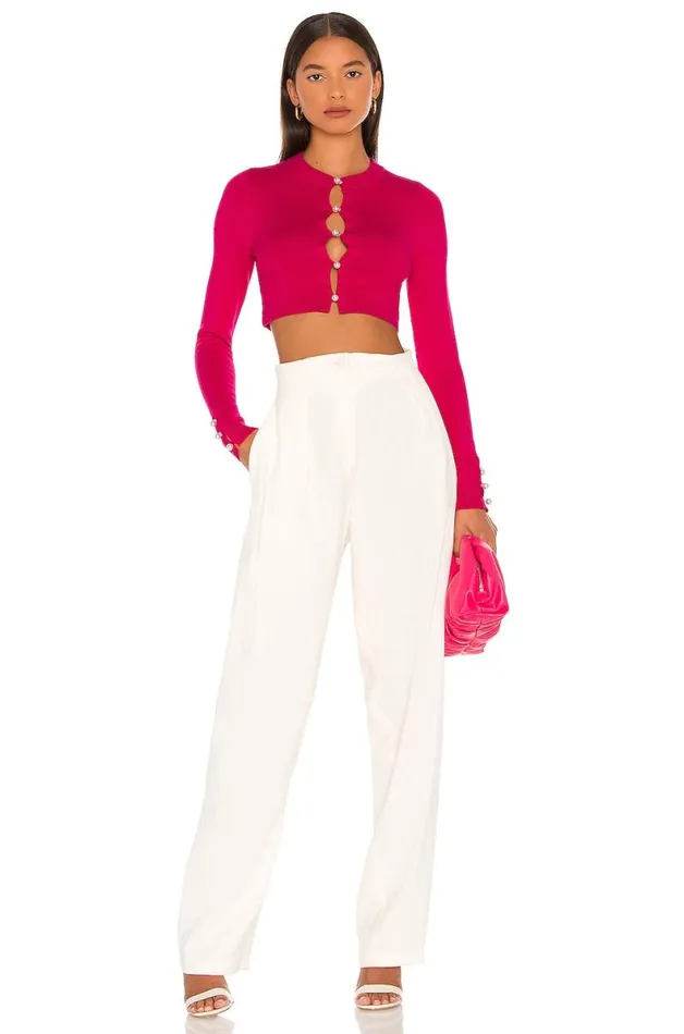 Tara Micro Cardigan Hot Pink Women Lovers and Friends Sweaters and Knits
