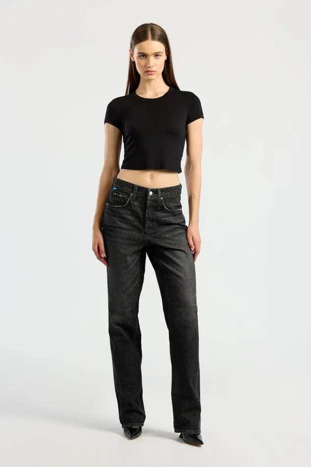 Tees Women COTTON CITIZEN Standard Baby Tee Jet Black Tees Women COTTON CITIZEN Standard Baby Tee Jet Black