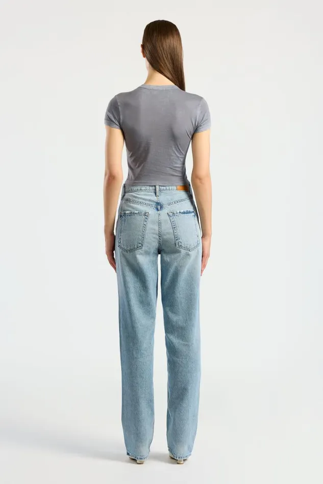 Tees Women COTTON CITIZEN Standard Baby Tee Vintage Natural Blue Tees Women COTTON CITIZEN Standard Baby Tee Vintage Natural Blue