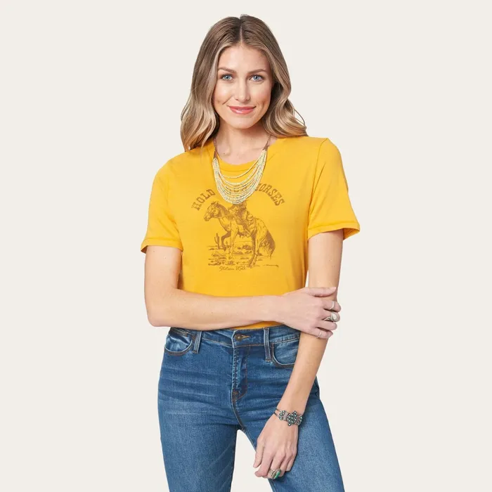 Tees Women Stetson Hold Your Horses Graphic Tee Yellow