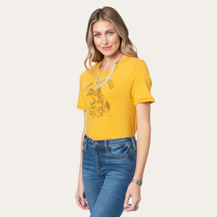 Tees Women Stetson Hold Your Horses Graphic Tee Yellow