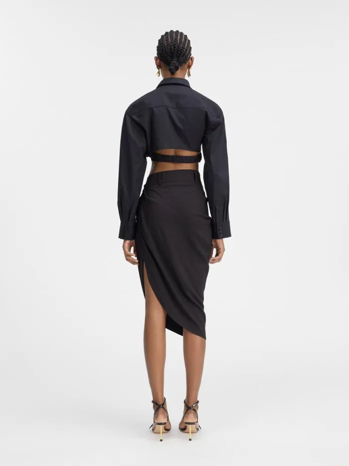 The Bahia Cropped Shirt Black Women JACQUEMUS Tops and Shirts The Bahia Cropped Shirt Black Women JACQUEMUS Tops and Shirts