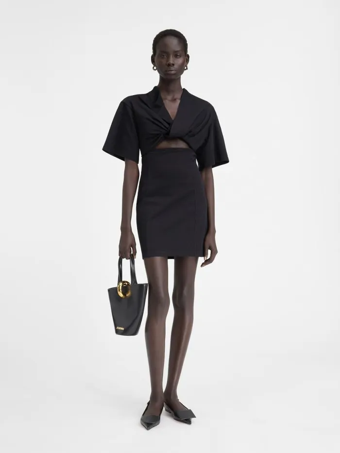 The Bahia Tshirt Dress Black Women JACQUEMUS Dresses and Skirts