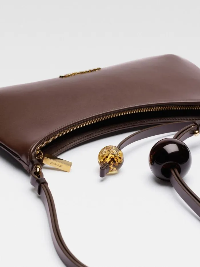 The Bisou Perle Medium Brown Women JACQUEMUS Shoulder Bags The Bisou Perle Medium Brown Women JACQUEMUS Shoulder Bags