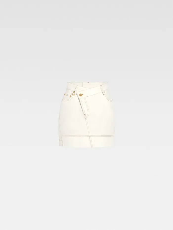 The DeNmes Denim Mini Skirt Offwhitetabac Women JACQUEMUS Dresses and Skirts The DeNmes Denim Mini Skirt Offwhitetabac Women JACQUEMUS Dresses and Skirts