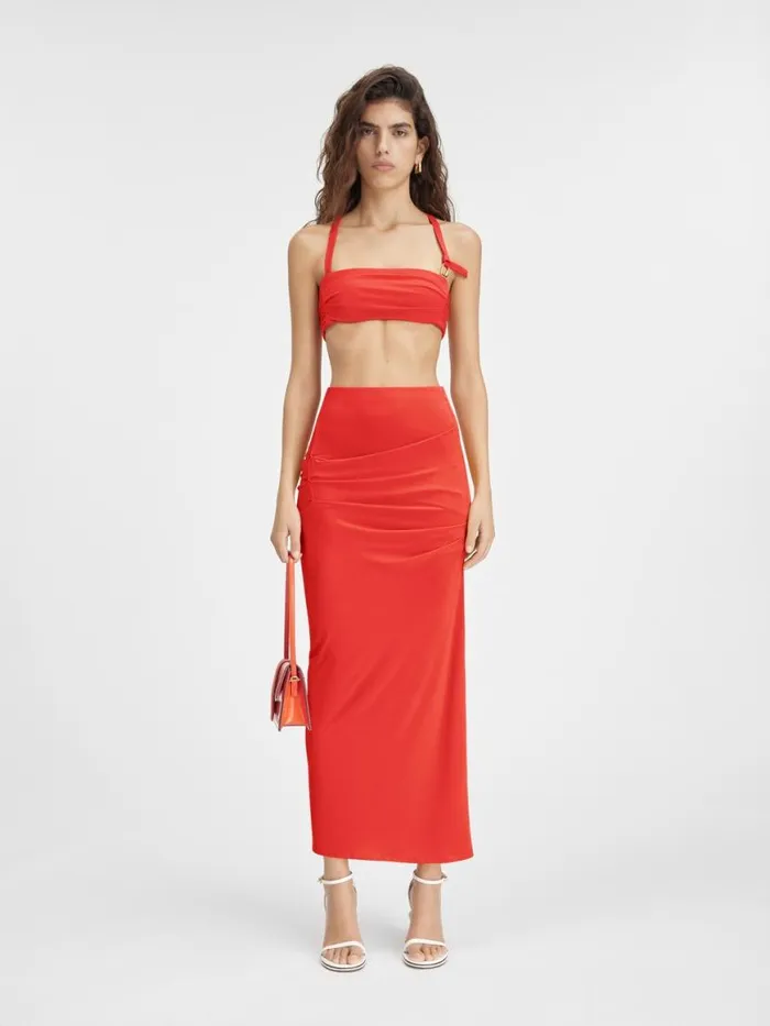 The Drapeado Skirt Orange Women JACQUEMUS Dresses and Skirts
