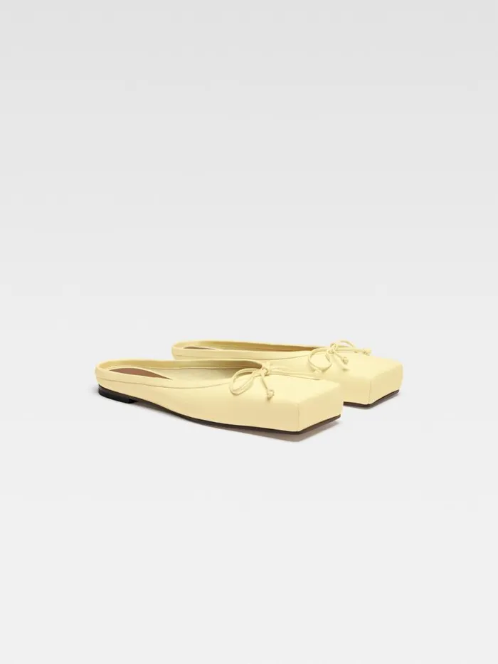 The Flat Ballet Mules Pale Yellow Women JACQUEMUS Shoes The Flat Ballet Mules Pale Yellow Women JACQUEMUS Shoes