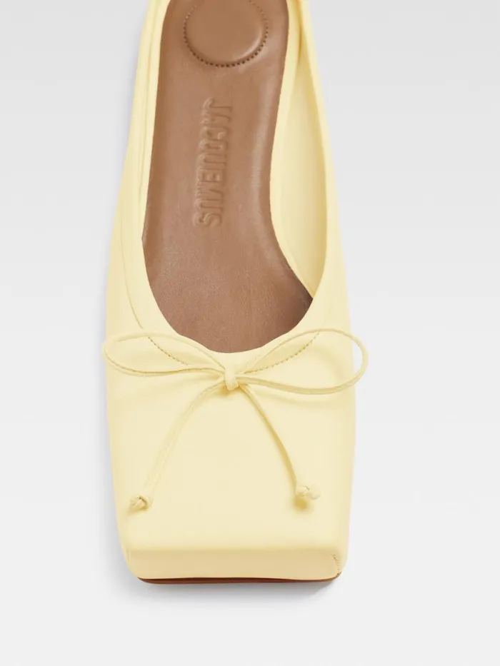 The Flat Ballet Mules Pale Yellow Women JACQUEMUS Shoes The Flat Ballet Mules Pale Yellow Women JACQUEMUS Shoes