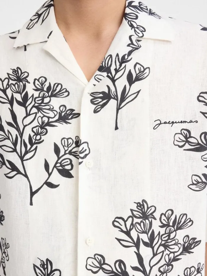 The Jean Shirt Print Black Flowers Men JACQUEMUS Shirts The Jean Shirt Print Black Flowers Men JACQUEMUS Shirts