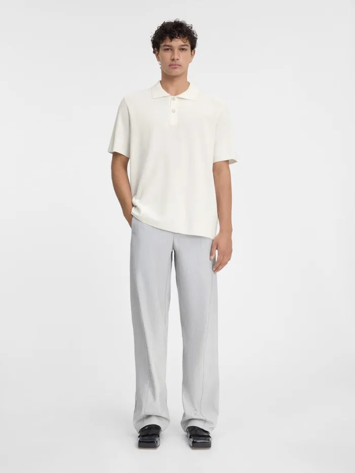 The Knit Polo Shirt Offwhite Men JACQUEMUS Knits