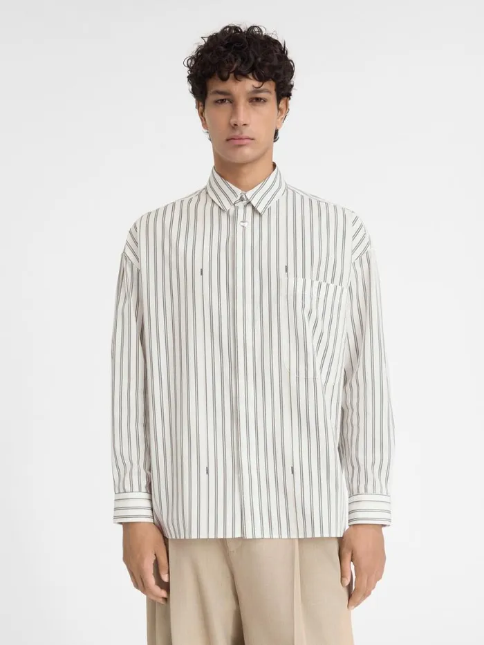 The Longsleeve Shirt Print Beige Strip Men JACQUEMUS Shirts The Longsleeve Shirt Print Beige Strip Men JACQUEMUS Shirts