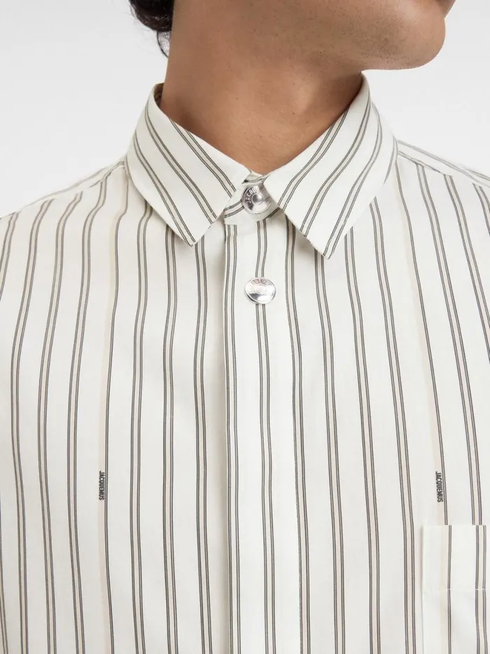 The Longsleeve Shirt Print Beige Strip Men JACQUEMUS Shirts The Longsleeve Shirt Print Beige Strip Men JACQUEMUS Shirts