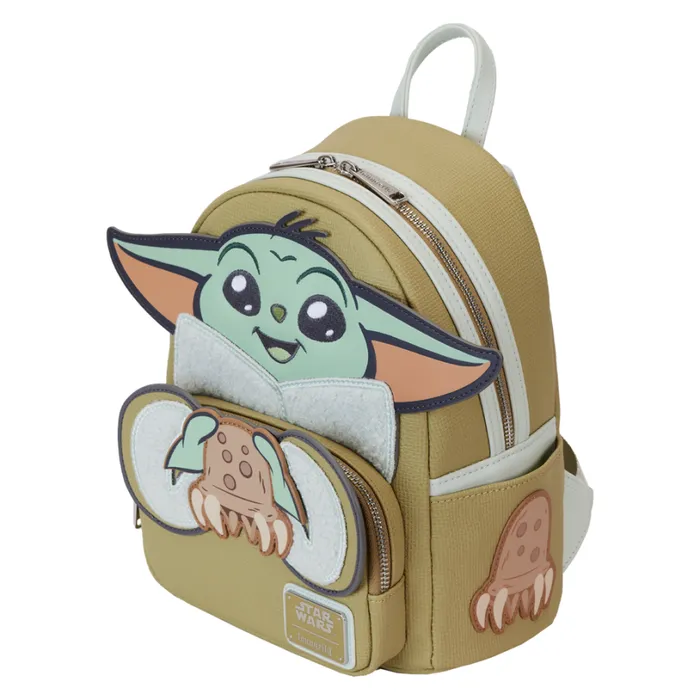 The Mandalorian Grogu and Crabbies Cosplay Mini Backpack Unisex Loungefly Backpacks The Mandalorian Grogu and Crabbies Cosplay Mini Backpack Unisex Loungefly Backpacks