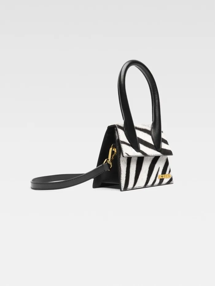 The Medium Chiquito Black and White Zebra Women JACQUEMUS Crossbody and Handbags The Medium Chiquito Black and White Zebra Women JACQUEMUS Crossbody and Handbags