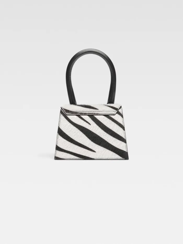 The Medium Chiquito Black and White Zebra Women JACQUEMUS Crossbody and Handbags The Medium Chiquito Black and White Zebra Women JACQUEMUS Crossbody and Handbags