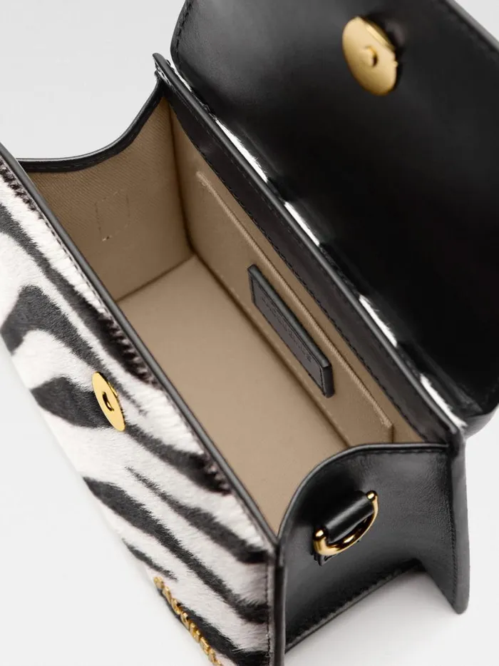 The Medium Chiquito Black and White Zebra Women JACQUEMUS Crossbody and Handbags The Medium Chiquito Black and White Zebra Women JACQUEMUS Crossbody and Handbags