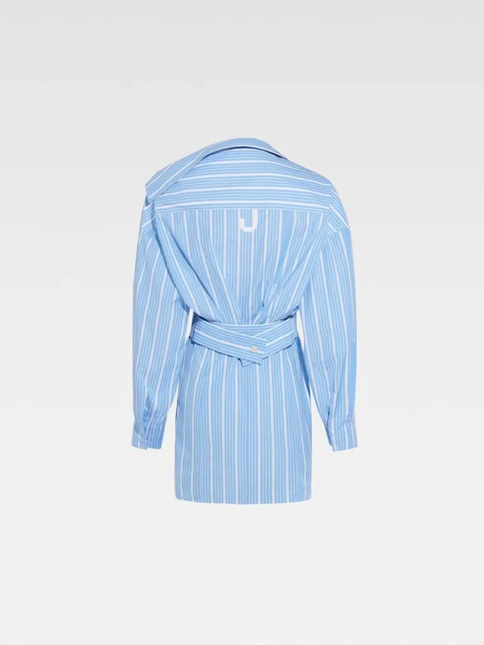 The Mini Shirt Dress Jacquard Bluewhite Women JACQUEMUS Dresses and Skirts The Mini Shirt Dress Jacquard Bluewhite Women JACQUEMUS Dresses and Skirts