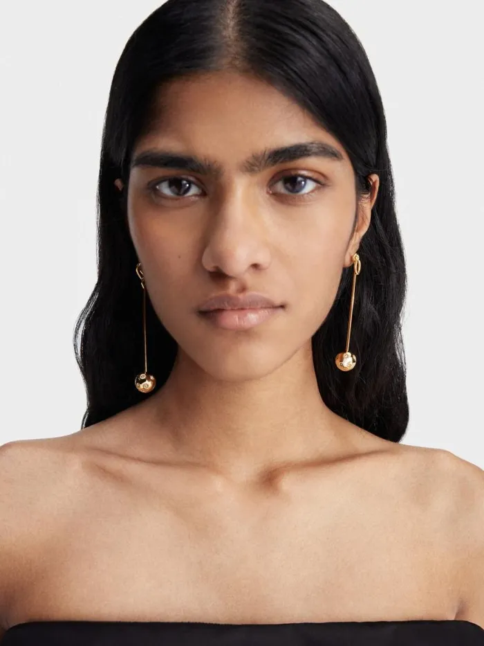 The Nodo Earrings Gold Crystal Women JACQUEMUS Jewellery The Nodo Earrings Gold Crystal Women JACQUEMUS Jewellery