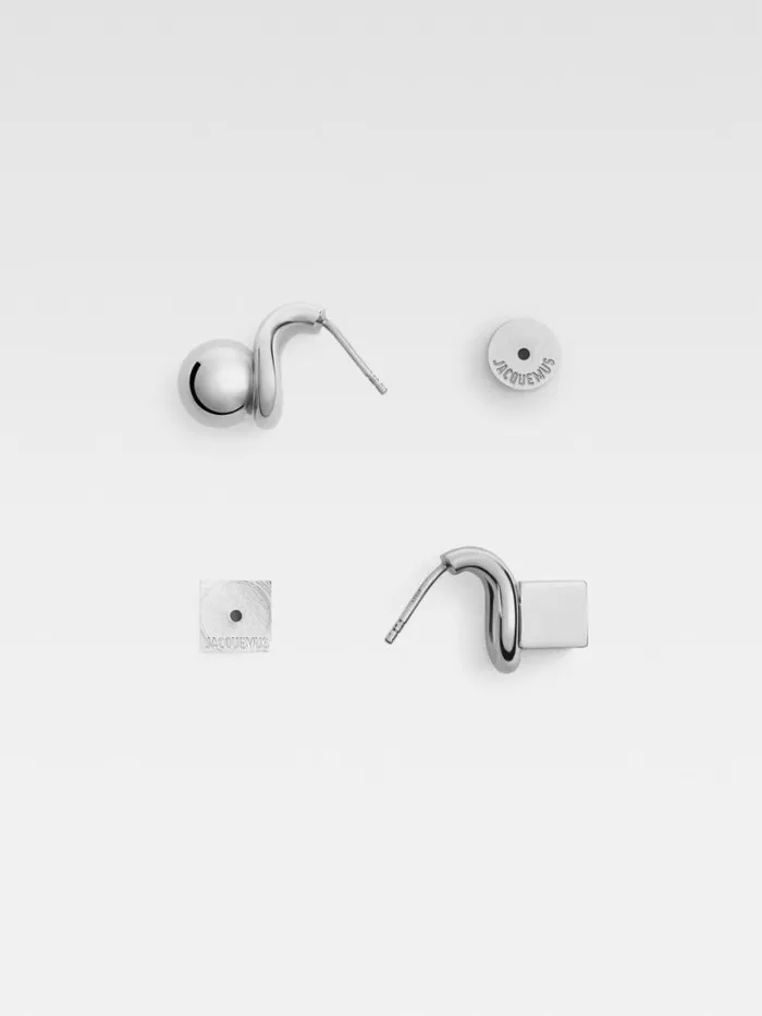 The Nodo Stud Earrings Silver Women JACQUEMUS Jewellery The Nodo Stud Earrings Silver Women JACQUEMUS Jewellery