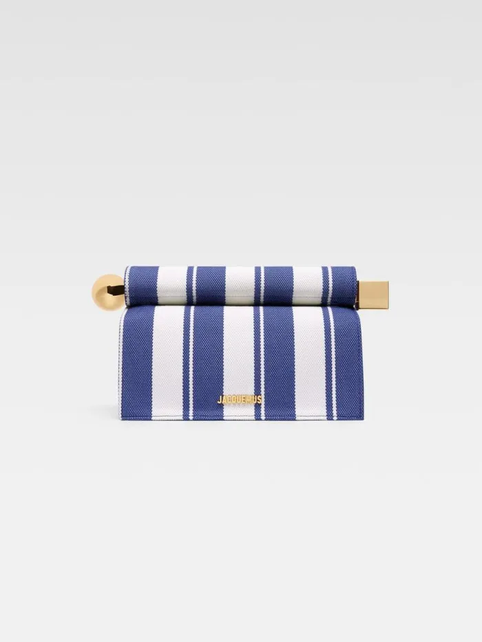 The Rond Carr Clutch Print Rayure Blue Women JACQUEMUS Crossbody and Handbags