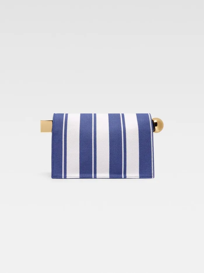 The Rond Carr Clutch Print Rayure Blue Women JACQUEMUS Crossbody and Handbags The Rond Carr Clutch Print Rayure Blue Women JACQUEMUS Crossbody and Handbags