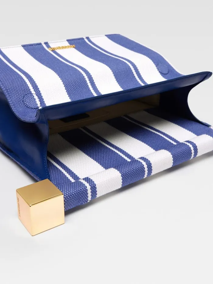The Rond Carr Clutch Print Rayure Blue Women JACQUEMUS Crossbody and Handbags The Rond Carr Clutch Print Rayure Blue Women JACQUEMUS Crossbody and Handbags
