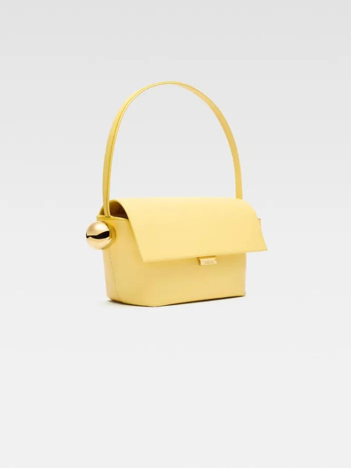 The Rond Carr Light Yellow Women JACQUEMUS Shoulder Bags The Rond Carr Light Yellow Women JACQUEMUS Shoulder Bags