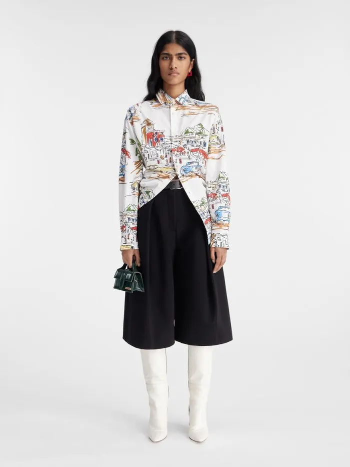 The Simon Shirt Print Capri Cars White Women JACQUEMUS Tops and Shirts