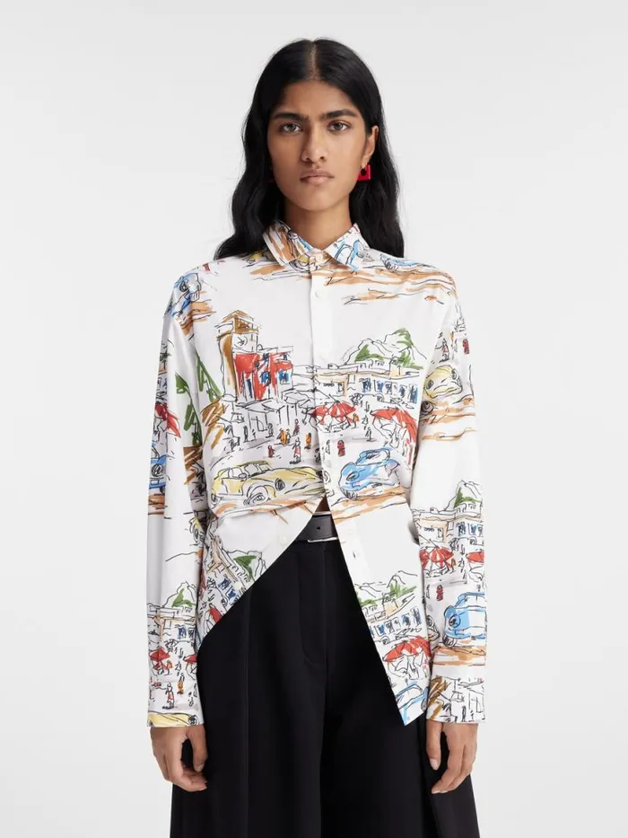 The Simon Shirt Print Capri Cars White Women JACQUEMUS Tops and Shirts The Simon Shirt Print Capri Cars White Women JACQUEMUS Tops and Shirts