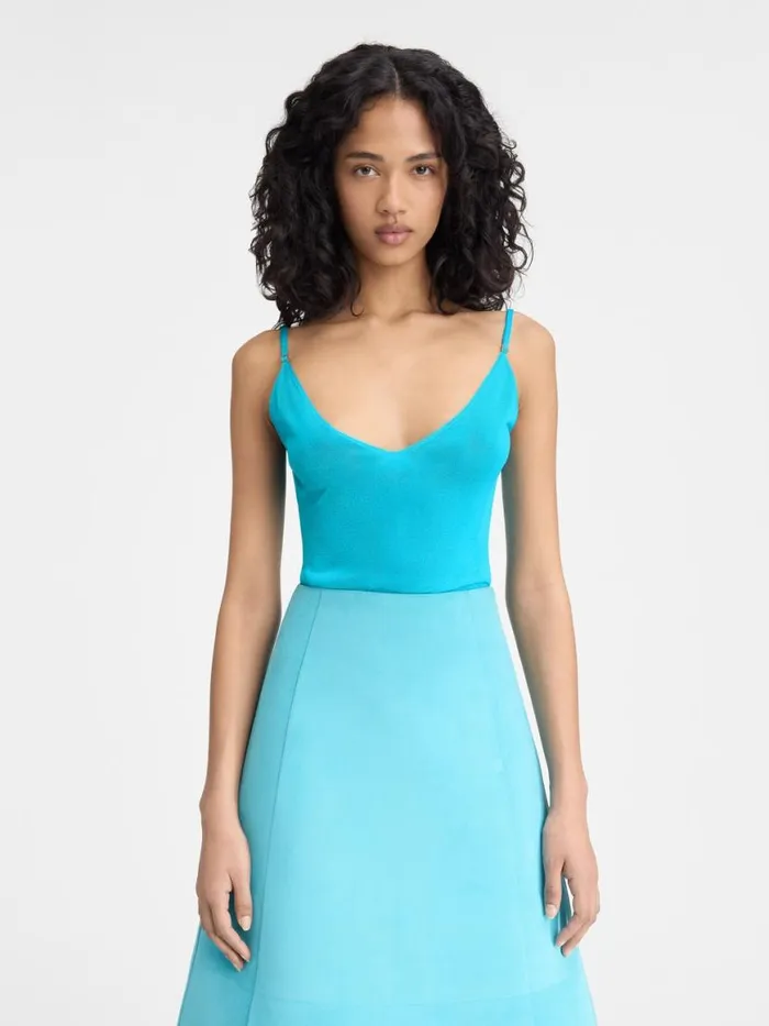 The Spallina Knit Turquoise Women JACQUEMUS Tops and Shirts The Spallina Knit Turquoise Women JACQUEMUS Tops and Shirts