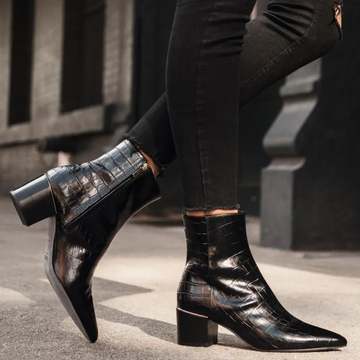 Thursday Boots Booties Luna Black Croco 8211 Women Thursday Boots Booties Luna Black Croco 8211 Women